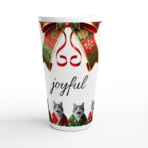 Kittens in Christmas Kimonos Ceramic Mug | Cute Holiday Gift | Festive Drinkware | Unique Cat Lover Gift | Ceramic 17oz Mug Beverage Glossy Coffee Tumbler Cup Washable Reuse Reusable Printed mojo jojo coffee mug