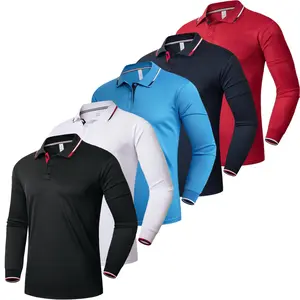 3/5 Pack Men's 3 Button Moisture-Wicking Quick Dry Moisture Wicking Golf  Performance Long Sleeve Work Hiking Casual Collared   Jersey Golf  Classic Comfy FallFreshness quick-dry polo shirt