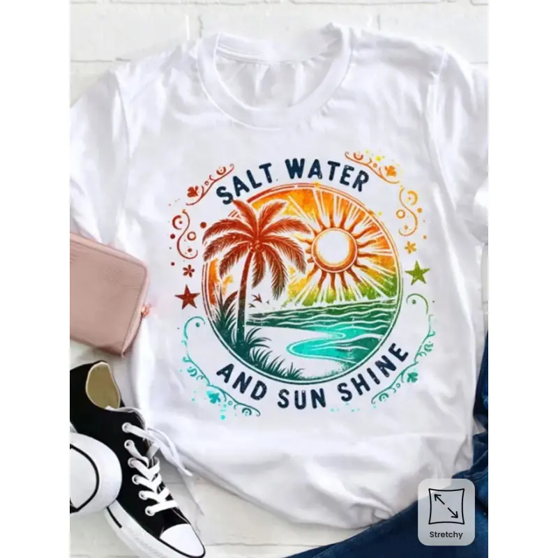 Lady's Solid Tshirt in 100% Soft Combed Cotton, Casual Short Sleeve Round Neck Top with a Comfortable Fit for All Seasons