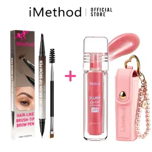 【Buy 1 Get 2 FREE】iMethod Beauty Exclusive Bundle – pH Color Changing Lip Gloss, Lip Pouch Chain & 4D Brush Brow Pen