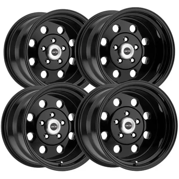 (Set of 4) Staggered Vision 531 Sport Lite 15x7,15x8 5x4.75" Black Wheels Rims