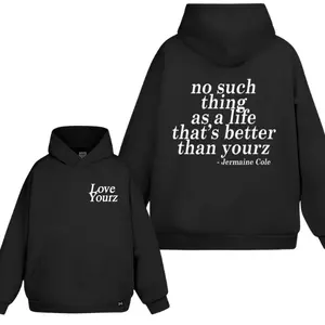 J Cole DreamVille Love YourZ Lyrics 2 Sided Graphic Hoodie/Sweatshirt/T-Shirt, For Men/Women - Unisex Style, 100% Cotton, Pullover unisex hoodie