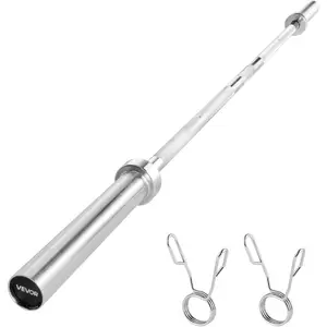 VEVOR 4FT/6FT Barbell Bar, Fits 2 - Inch Weight Plates, Chrome Plated Barbell Bar with Knurled Grip for Strength Training, Weightlifting, Squat, Deadlift, Bench Press, Curl, Overhead Press, 500lbs CapacityVEVOR Super Brand Day