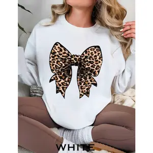 Leopard Coquette Bow Sweatshirt, Coquette Shirt, Leopard Ribbon Sweatshirt, Comfort Colors, Gift for Her, Coquette Sweatshirt, Ribbon Shirt