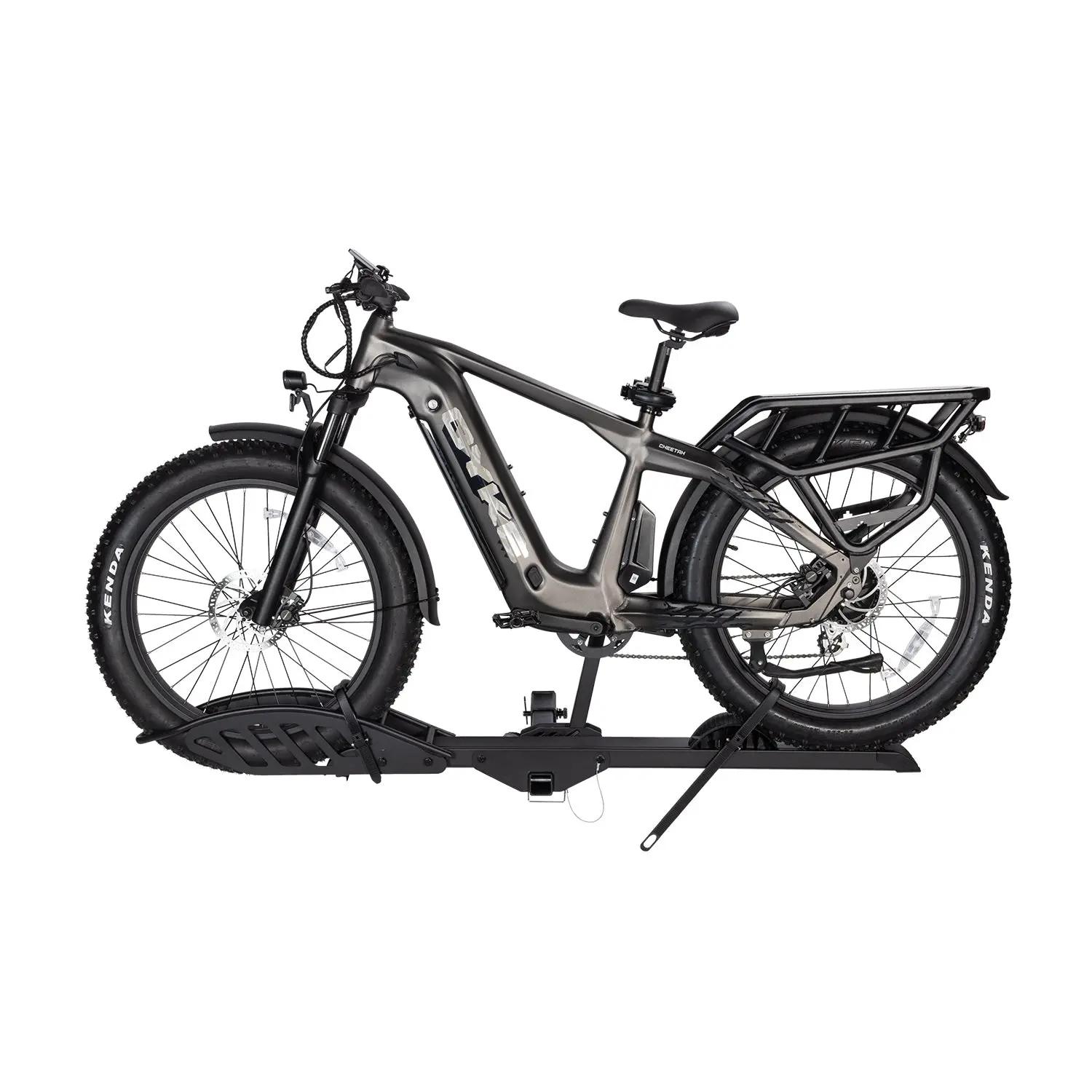 Hitch E-Bike Rack, Rack with Ramp! 100 lbs Capacity Single Mount, Fits Up to 5-inch Fat Tire E-Bike