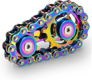 Metal Fidget Spinner Toys for Teens Boys Adults Bike Chain Roller Gadgets ADHD Figette Anxiety Stress Relief Items Quiet Figet Desk Offices EDC Men Easter Basket Stuffer