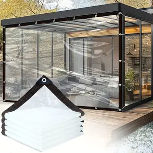 Transparent PVC Canopy Cloth - Waterproof Windproof Insulation Cover for Balcony Windows, Succulent Plants, Outdoor Furniture & Garden - Durable Weather-Resistant Protection
