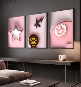 Set Of 3 HypeBeast Room Décor Poster, Hypebast Art Print Poster, Cool Wall Art Set, 3D Wall Art Bundle, HypeBeast Wall Art, Trendy Wall Art,