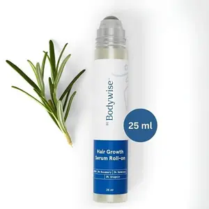 Be Bodywise Advanced Hair Density Roll-On Serum 25 ml | 5% Saw Palmetto, 3% Rosemary, 1% Caffeine Herbasome & 3% Fenugreek | Scalp Serum for Reduced Hair Fall | Men & Women