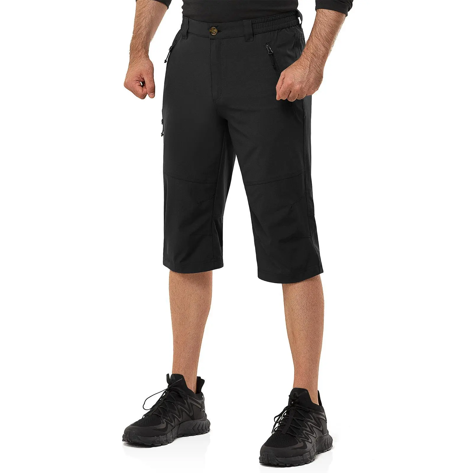 Men's Hiking Golf Capri Pants 3/4 Cargo Quick Dry Lightweight Stretch Below Knee Shorts Pants Travel Casual