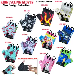 Kids Boys Girls Children Cycling Gloves Scooter BMX Cycle Bicycle Riding Mitts Half Finger Gloves New Design