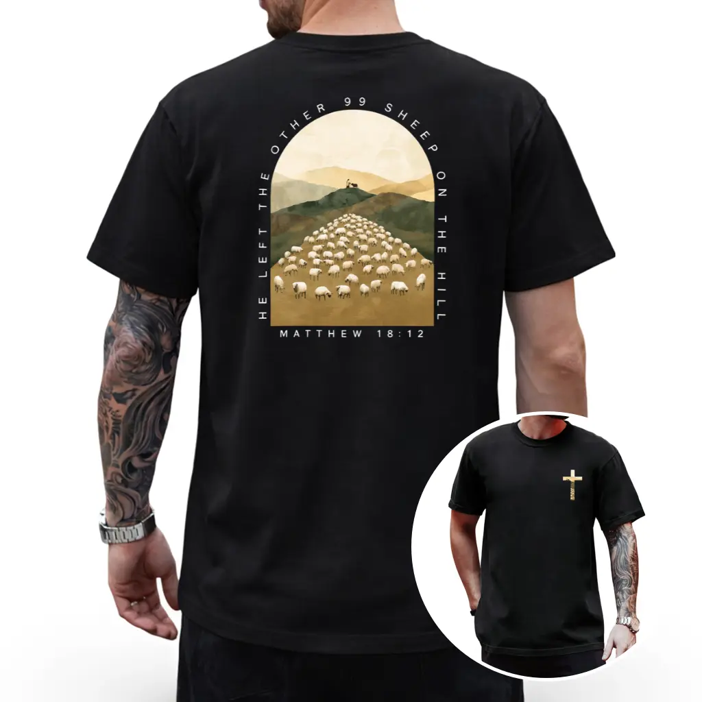 100% Cotton T-shirt, Christmas and Black Friday are coming! Y2K style, sheep pattern, suitable for outdoor travel, preferred as a gift for family, friends, and colleagues! Menswear Top Tshirt Streetwear Man Crewneck Casual Bestie Tropical