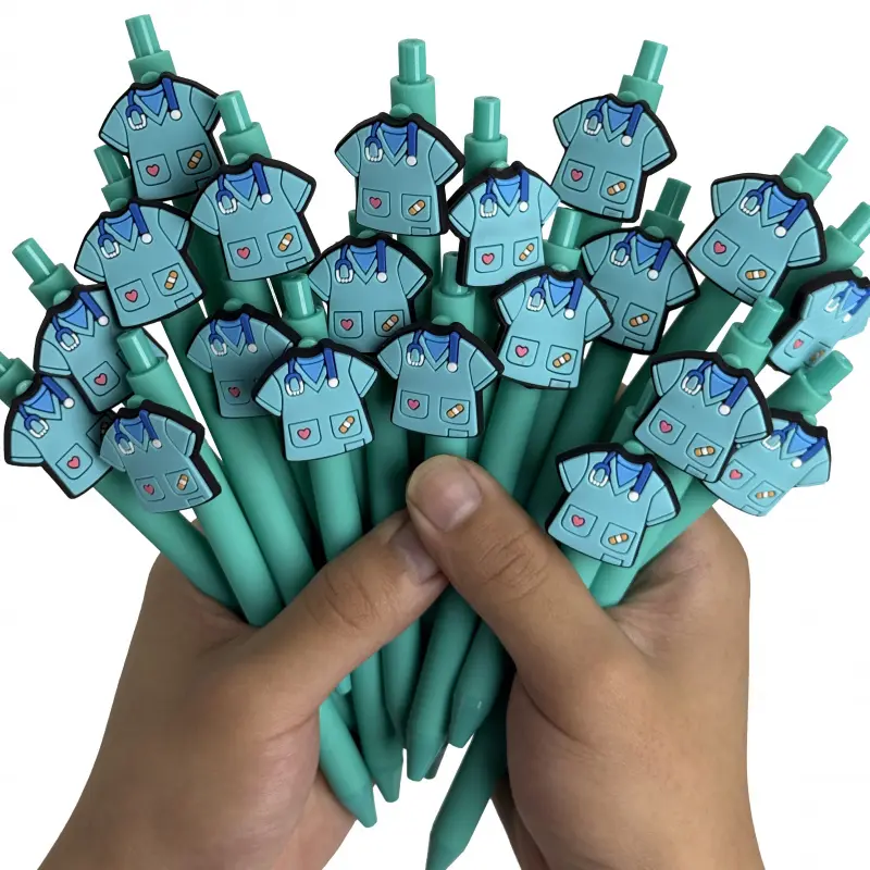5/15/25pcs Minimally designed medical and nursing doctors' retractable ballpoint pens, Ballpen Set, campus design, new school season doctor series, press type neutral pens, color random