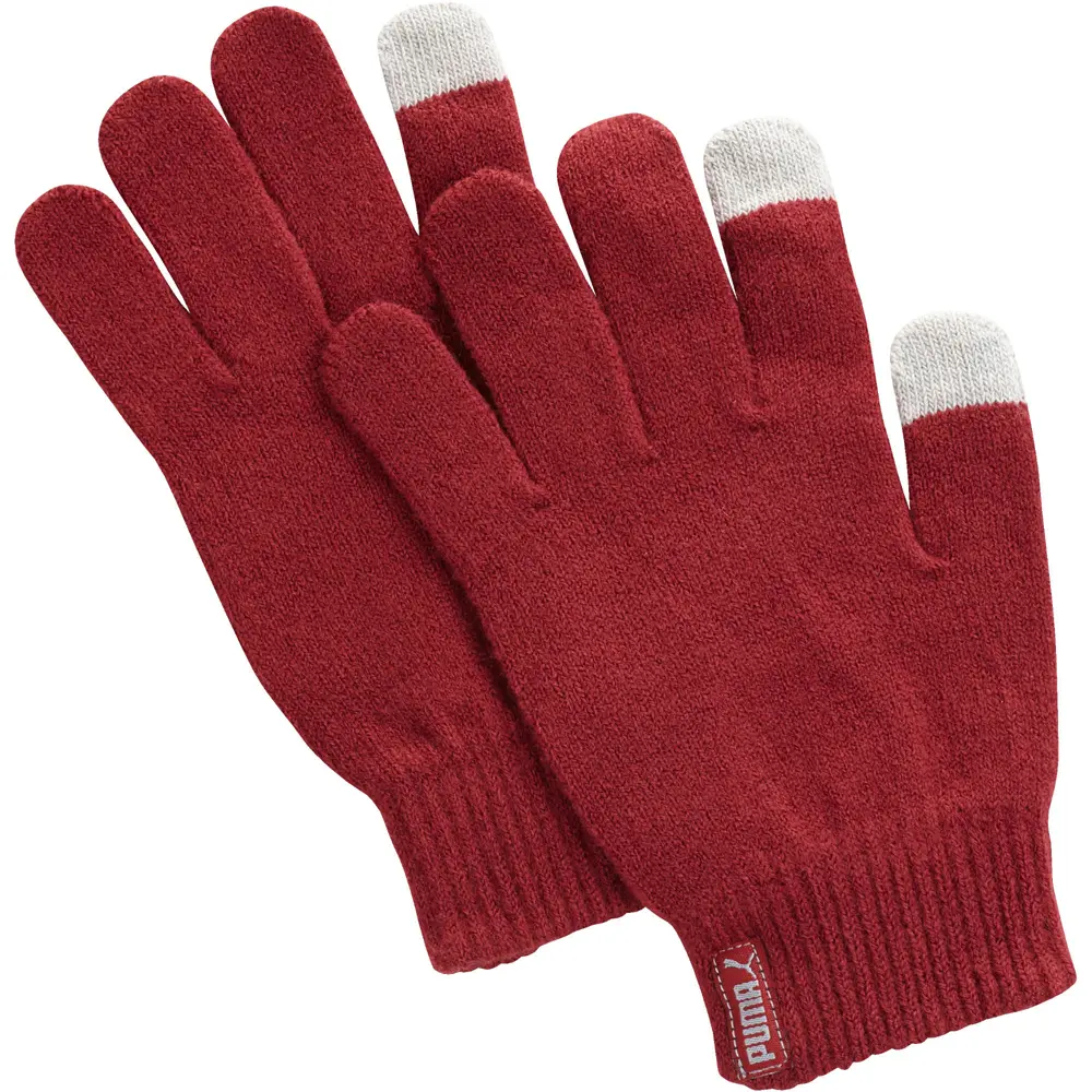 PUMA Womens Epic Knit Gloves Casual - Red PUMA Womens Epic Knit Gloves Casual - Red