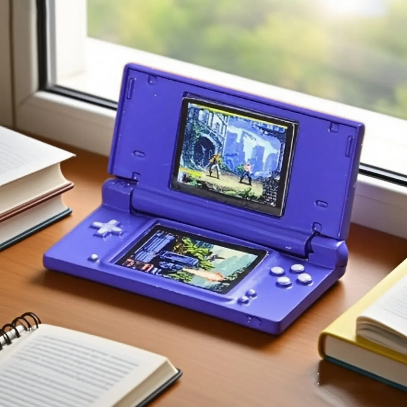 Miniature 1:6 Retro Game Console Blue01 - Fun Collector's Item & Holiday Prop Portable Gaming System Protection for Dollhouse Scenes and Unique Adult Gifting Screen