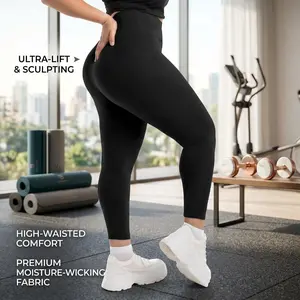 Women's High Waist Plus Size Leggings - Buttery Soft Stretchy Yoga Pants Tummy Control Workout Leggings for Casual Wear, Running, Gym, Fitness, Comfortable Breathable Fabric Perfect for Daily Activities and Exercise