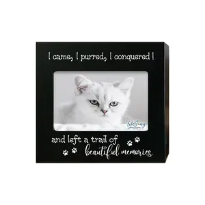 Pet Memorial Gifts Pet Photo Cremation Urn Box Dog Loss Cat Memorial Gift Sympathy Gift for Pet Lovers | I Came I Purred I Conquered