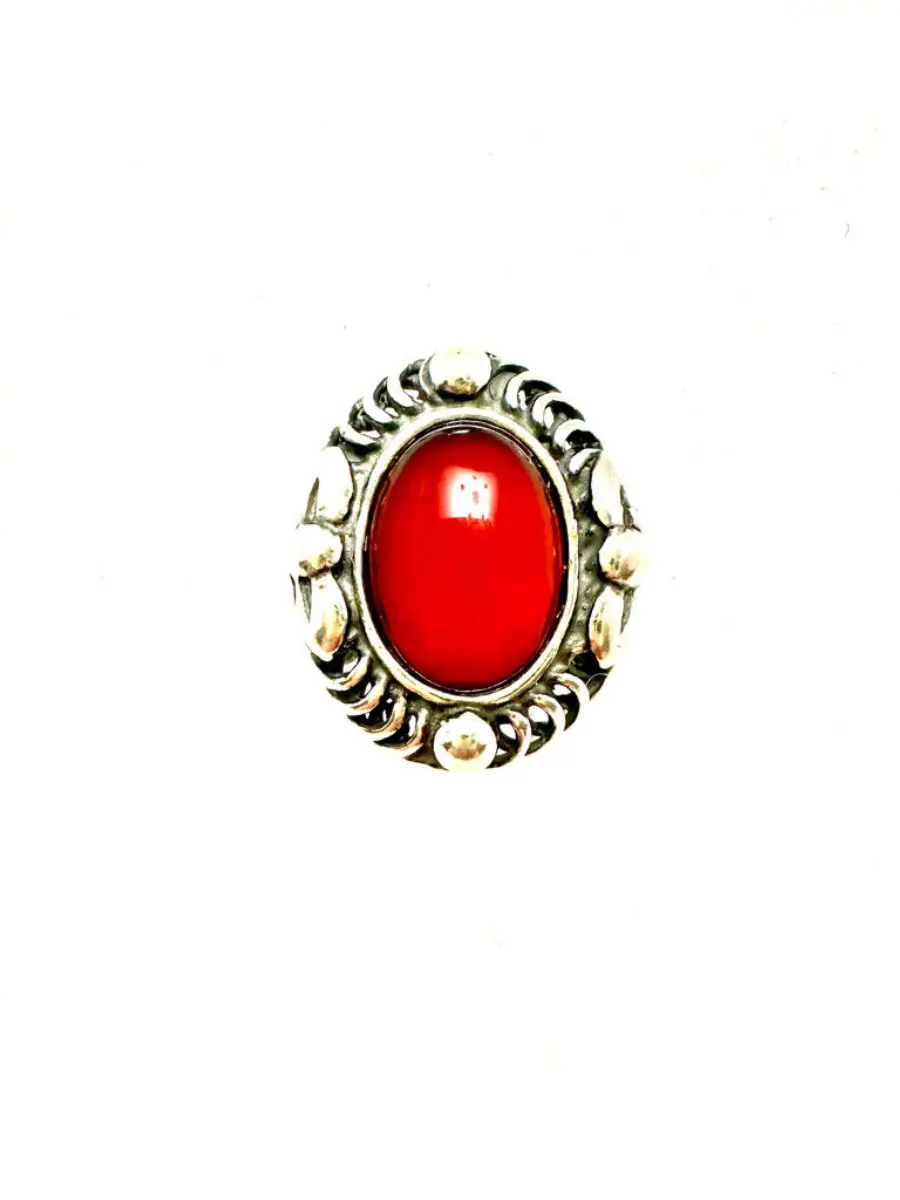 Vintage Sterling Silver Stamped 925 Carnelian Ring Size 6.5