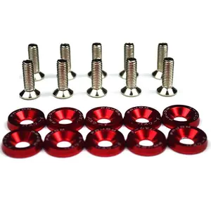 Fender Washers & Bolt (10 Pairs), Car Modified Fasteners, Fender Washer and Bumper Engine Concave Screws, Fender Washer and License Plate Bolts, Universal Car Styling Gasket