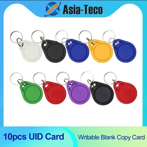 10pcs Rfid 13.56Mhz KeyFob Keychain Card, Rewritable Copy Uid Card, 1k Chip Ic Sensing, Ideal for Home Apartment Door Access Control Systems