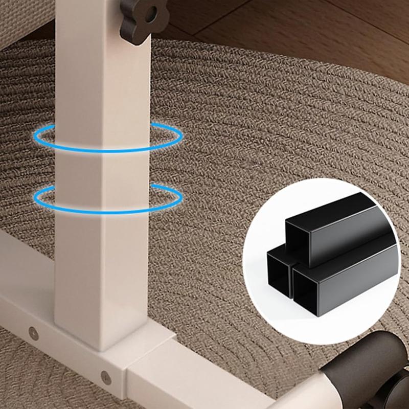 Foldable Standing Desk with Wheels, 27.2-35.4" Height Adjustable Mobile Overbed Tables, Metal Frame Portable Laptop Desk Bedroom Aids Hospital Bed Table for Home Hospital