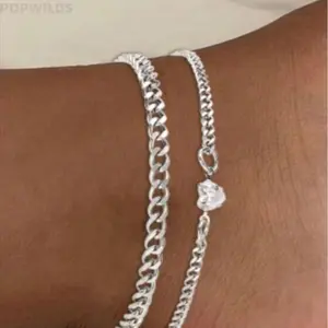 Women's 2-Piece Cuban Link Ankle Bracelets - Sleek Minimalist Stainless Steel Chain Ankle Anklets, Cubic Zirconia-Embellished, Dainty Adjustable Anklets for Casual Daily & Party, Thoughtful Holiday Gifts