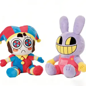 Magic Digital Circus Plush Collection: Jax Rabbit and Pomni Clown ragdoll pillows, ideal holiday gifts for all-age fans and collectors.
