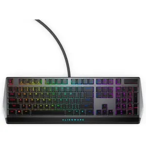 Low-Profile RGB Gaming Keyboard AW510K, Alienfx per Key RGB LED Color Backlighting, Media CONTROLS & USB Passthrough, Cherry MX Low Profile Red Switches
