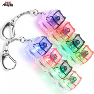 2 Pcs Car Keychain Keyboard Fidget Toys with LED Lights, Cat Shape Keyboard Decompression Button Finger Clicker Toys, Fidget Keychain Stress Relief Toys for Relief Stress