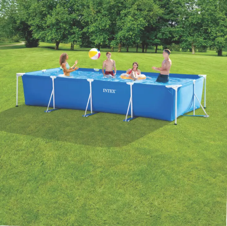 Metal Frame Rectangular Pool Set - 14 ' 9 1/4" x 7' 2 5/8" x 33"