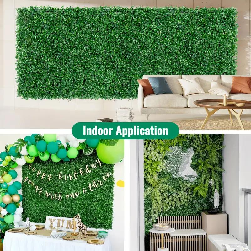BRODARK Artificial Boxwood Panels 24 PCS 25"x25" UV-Anti Greenery Boxwood Panels for Indoor Outdoor Green Wall Decor,Privacy Hedge Screen Sun Protected Suitable for Outdoor, Indoor, Garden, Fence, Backyard and Decor