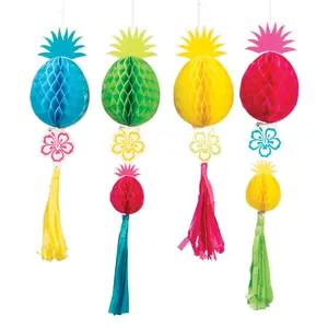 29 1/2" - 35 3/4" Luau Honeycomb Ceiling Decorations - 12 Pc.
