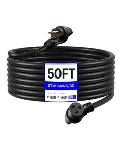 50 Amp Generator Extension Cord, 50 ft, 250V, NEMA 6-50P to 6-50R, 12,500-Watt Heavy-Duty Power Cable for Outdoor Use, UL Listed Copper Conductors, Weather-Resistant Construction Now