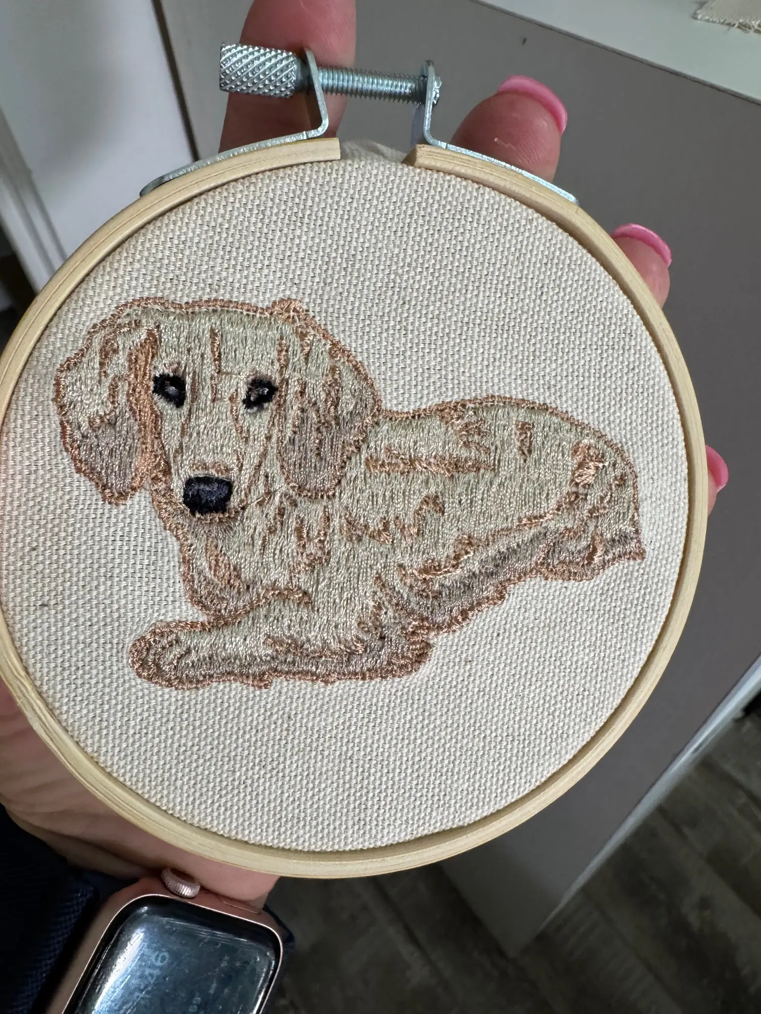 Dachshund Machine-Embroidered Framed Plaque, Unique Canine Charm Tabletop Decoration for Home & Office, Other Dog Breeds & Designs Available
