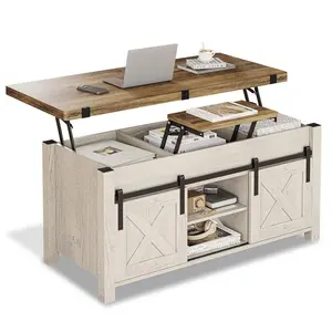 Sikaic 4 in 1 Multi-Function Lift Top Coffee Table White Furniture Desk Living Room Storage Modern Adjustable Shelf Drawer Bookshelf Office Aesthetic Home Design Stand Organize summervibes