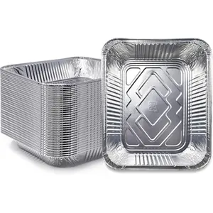 30 Pack Premium 14" x 10" x 3" Heavy Duty Disposable Aluminum Foil Lasagna Pans for Roasting Turkey Baking Cooking