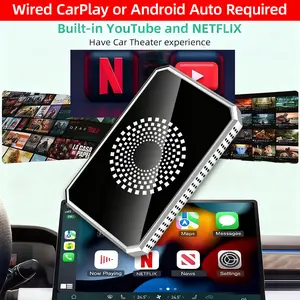 【SpringGlowUp】Yurnlv Al Box: Stream Netflix/YouTube/TikTok/Google Play , 3-in-1 Wireless CarPlay & Android Auto Adapter for Factory Wired CarPlay Vehicles