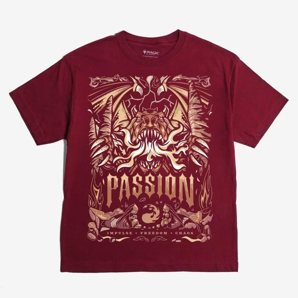 Red Mana Oversized Grail Tee Magic The Gathering Vintage Gamer T-Shirt, Fantasy Trading Card Game Graphic Tee, Retro MTG Collector Shirt