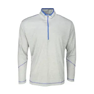 PAGE and TUTTLE Mens Heather Mock Neck Quarter-Zip Casual Outerwear Athletic - Grey