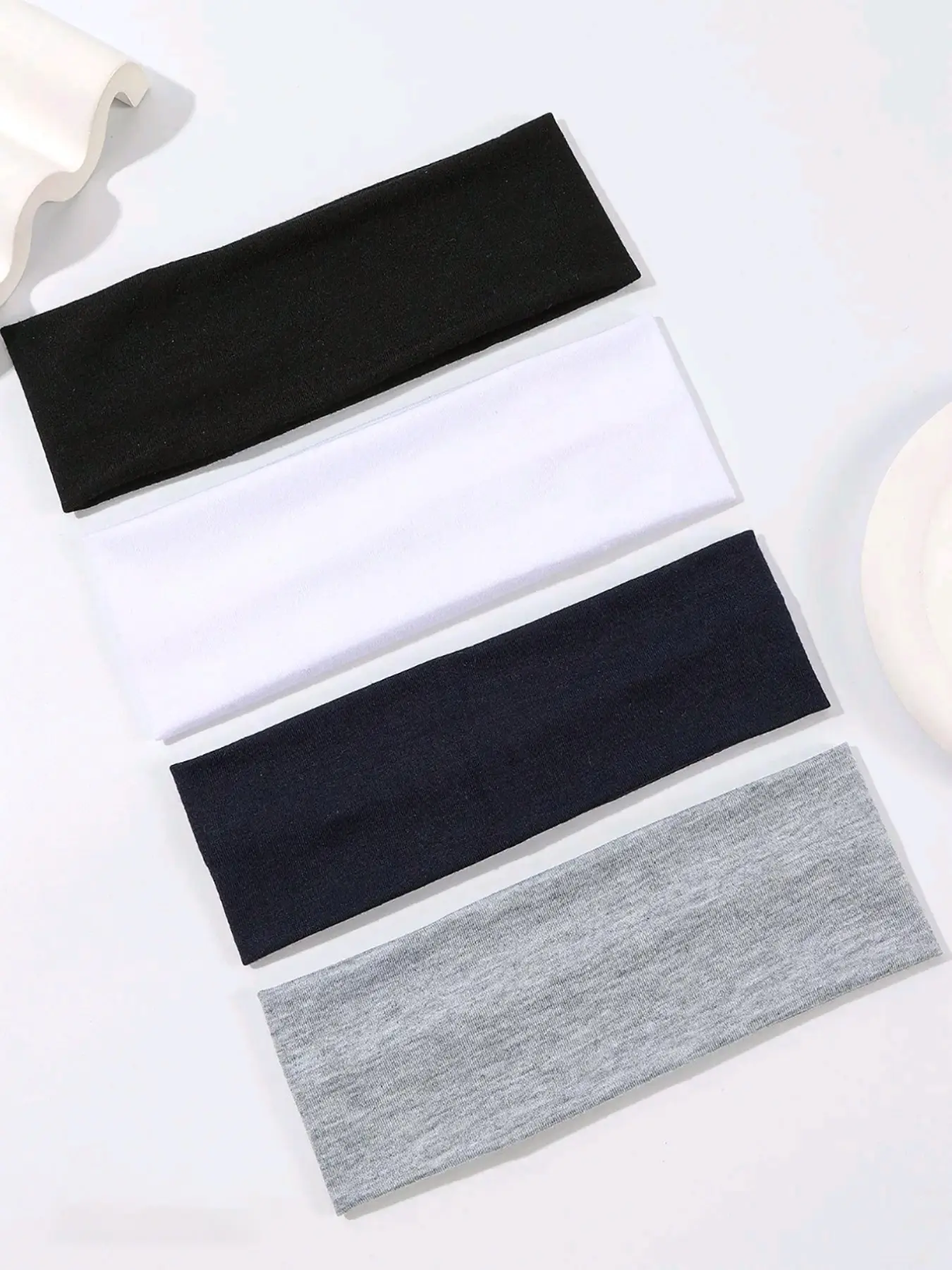 4pcs Wide Solid Color Headbands, Workout Headbands, Suitable For Sports Casual, Gym, Turban, Sweatband, Hairband, Fall Winter Hair Accessories For Women, Vacation Outfits, Soft Headwrap, Sweat Wicking Headband