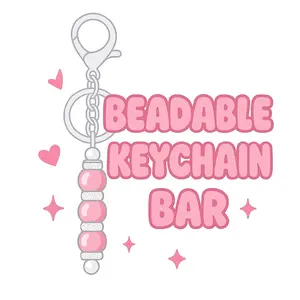 5 Pcs beadable Keychain Bar For Keychain Making Blank beaded Metal Bar Keychain