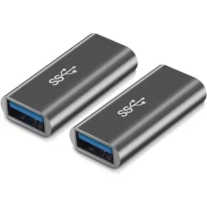 [2-Pack]  Type A Female to Female -Connector Converter,USB 3.0 Coupler Adapter (Grey)
