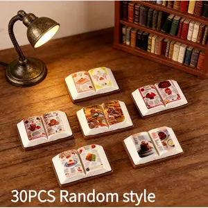 30PCS - Bakery House Baking Book Miniature Simulation Resin Accessories Handmade Cream Glue Scene Decorations