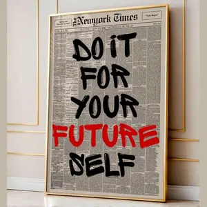 [Free ship] Free Ship Retro Do It For Your Future Self Newspaper Poster, Aesthetic Print, Typography Poster