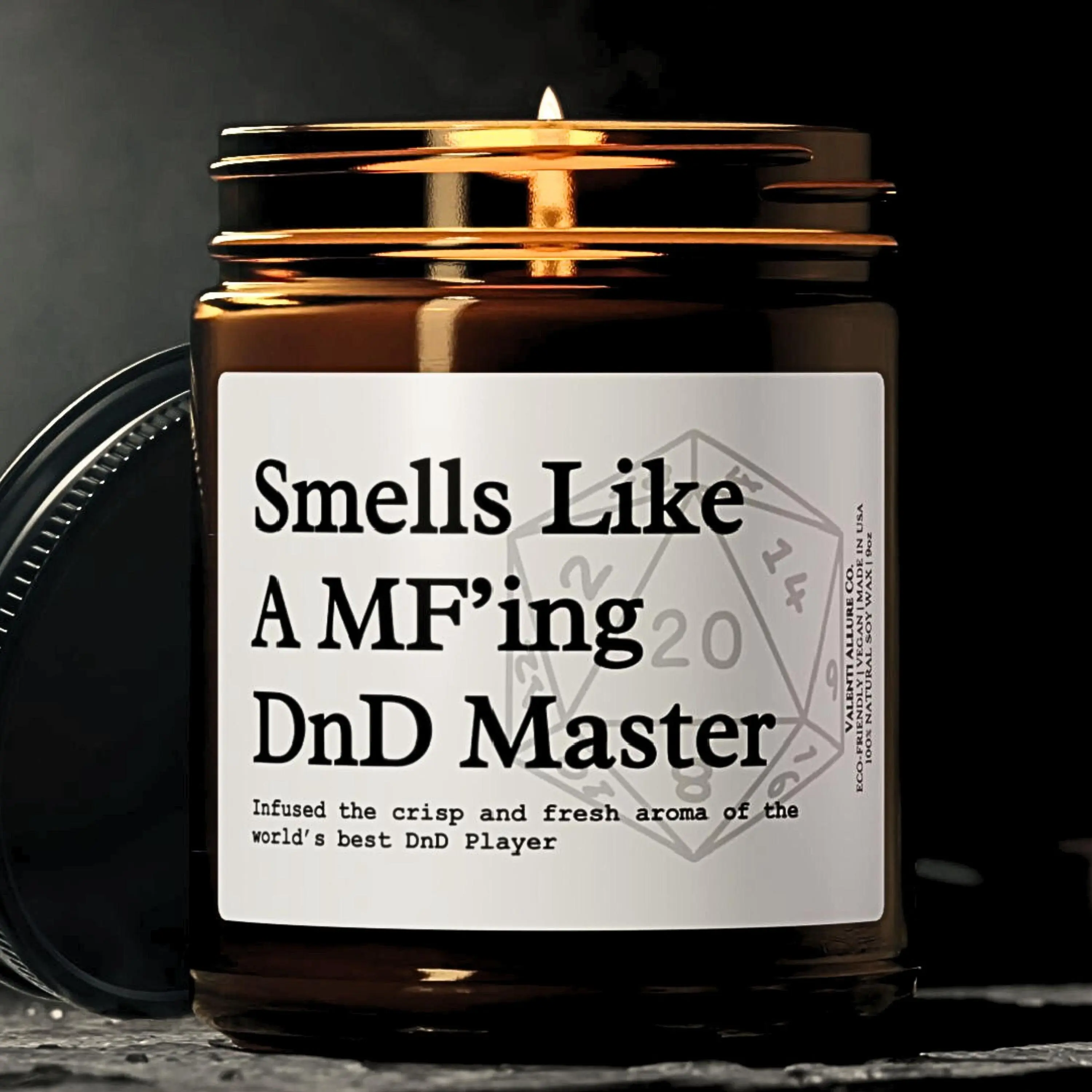 DnD Dungeon Master Candle, Christmas Gifts, Smells Like A MFing DnD Master, Gamer Player Gift, Dungeons and Dragons DM Candle, Funny Candles