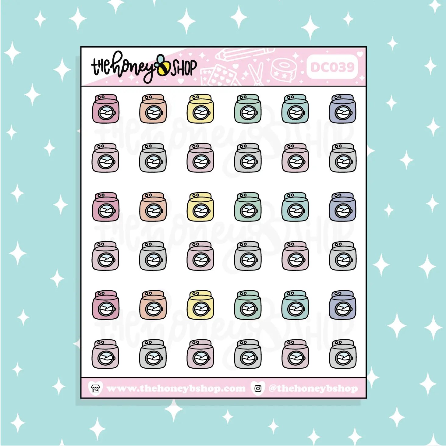 Laundry Washer Icon Doodle Sticker