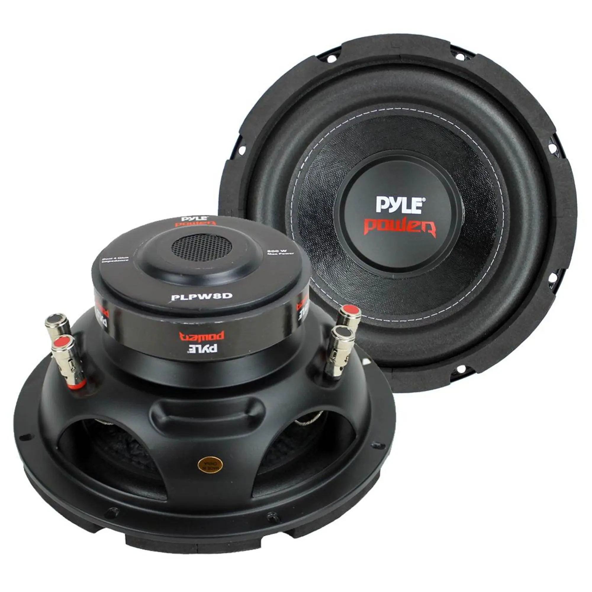 Pyle 8 Inch 1600W DVC 4 Ohm Car Audio Subwoofer Speaker Set, Black (2 Pack) Pyle 8 Inch 1600W DVC 4 Ohm Car Audio Subwoofer Speaker Set, Black (2 Pack)