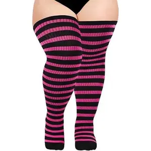 Over The Knee Curvy Calf Socks For Women - Soft Cotton Plus Size Athletic