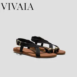 VIVAIA Miami Square-Toe Summer Strappy Sandals, Adjustable Straps Beach Sandals, Open toe sandals, Summer Sandals, Comfortable Sandals, Travel Shoes, Suitable for Vacations, Beach, Summer party  (DEMI & DERORICE) Casual