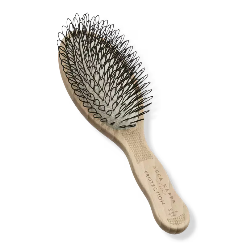 Oval Beech Wood Hair Brush - Looped Nylon Bristles, Detangling, Gentle Care for Hair Styling, Oval Shape Protection Brush